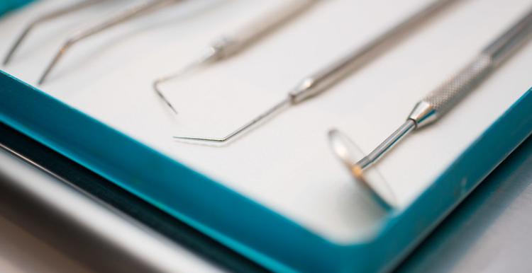 Dentistry equipment on a tray