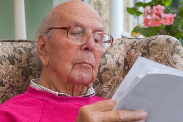 Older man reading